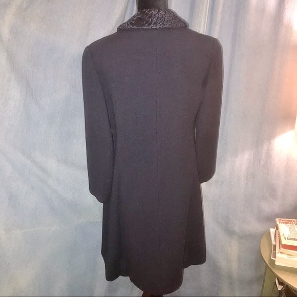 VTG Gloria Sachs Designer Navy Coat Fits Sz 8 - Picture 3 of 16